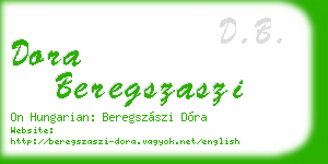dora beregszaszi business card